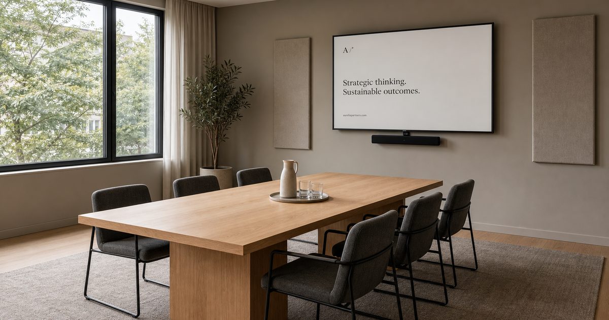 Middelgrote vergaderruimte inrichting