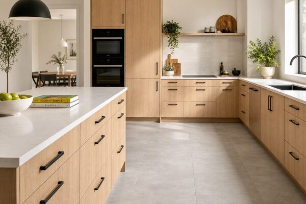Hoeveel ruimte tussen keuken en eiland?